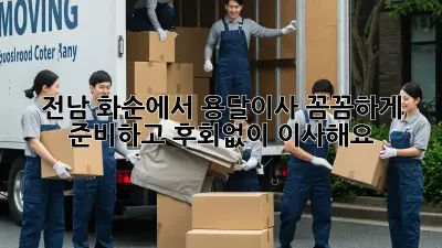 전남 화순에서 용달이사? 꼼꼼하게 준비하고 후회없이 이사해요!